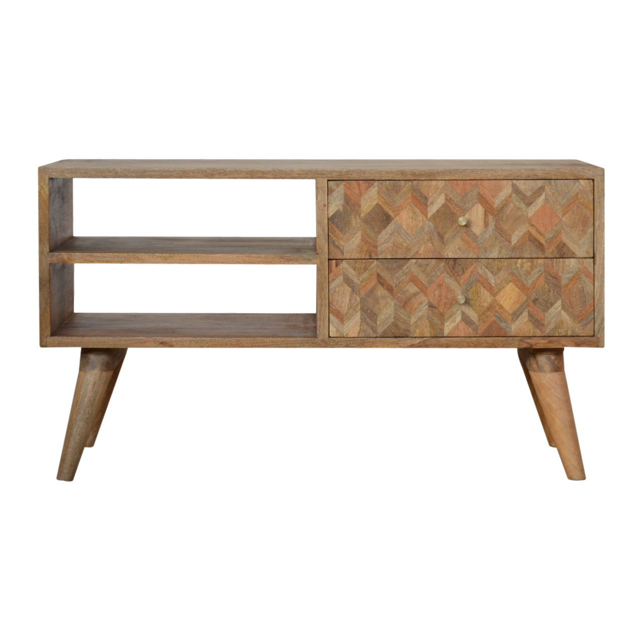 Two Drawer Oak-ish Media Unit