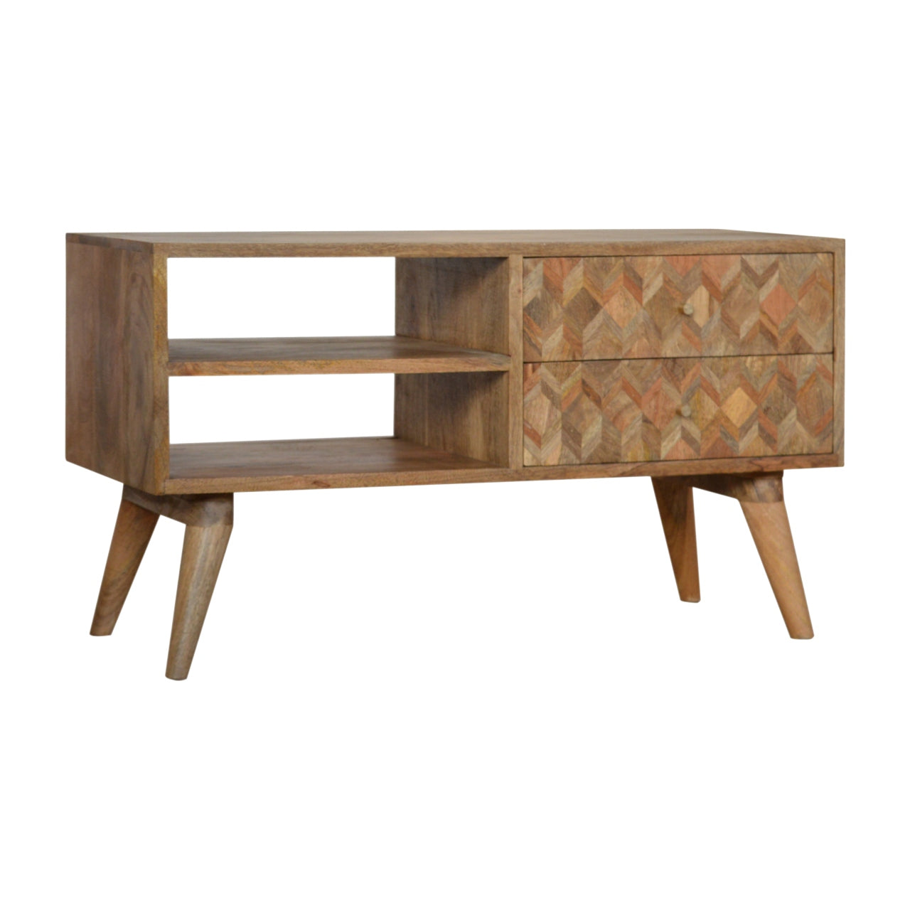 Two Drawer Oak-ish Media Unit