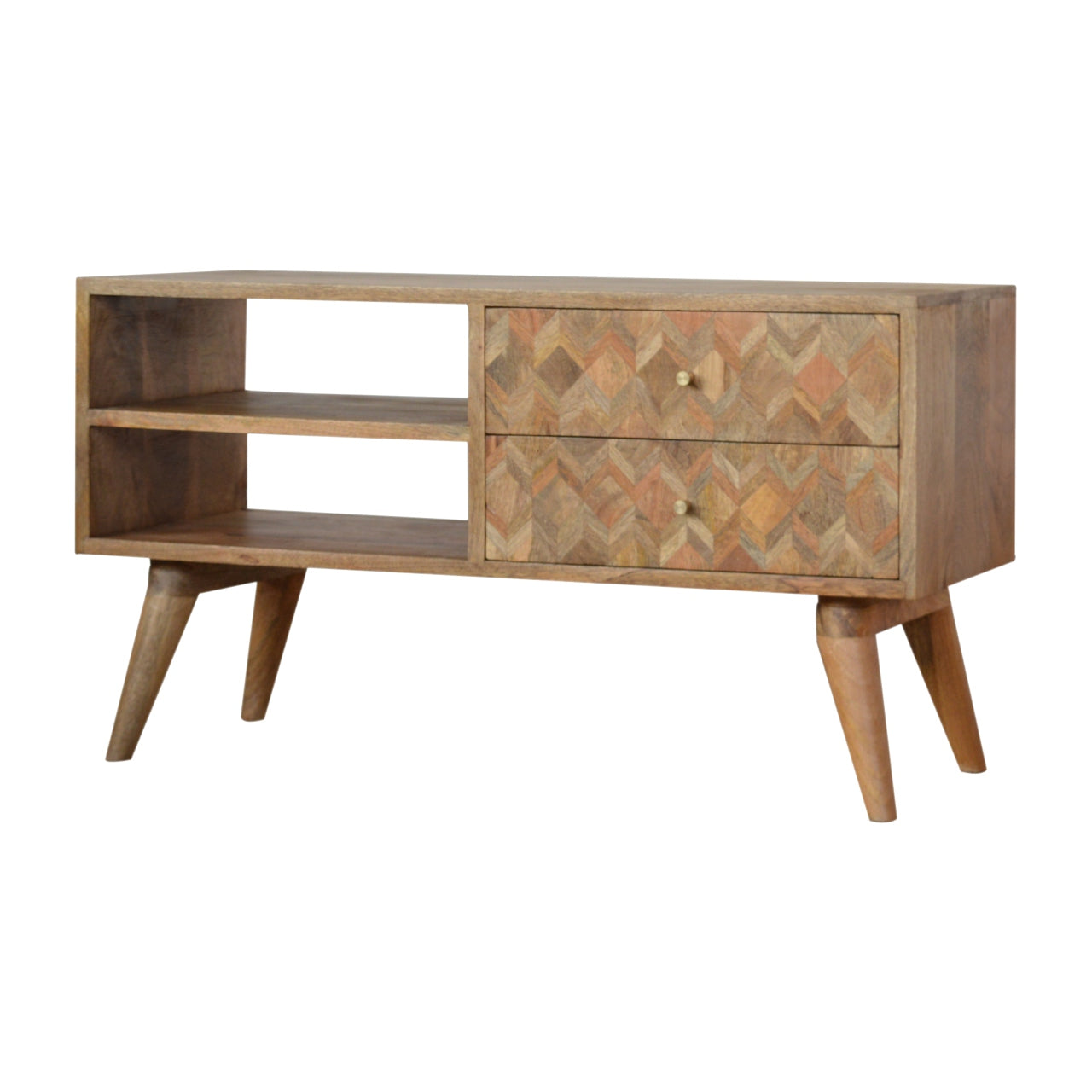Two Drawer Oak-ish Media Unit