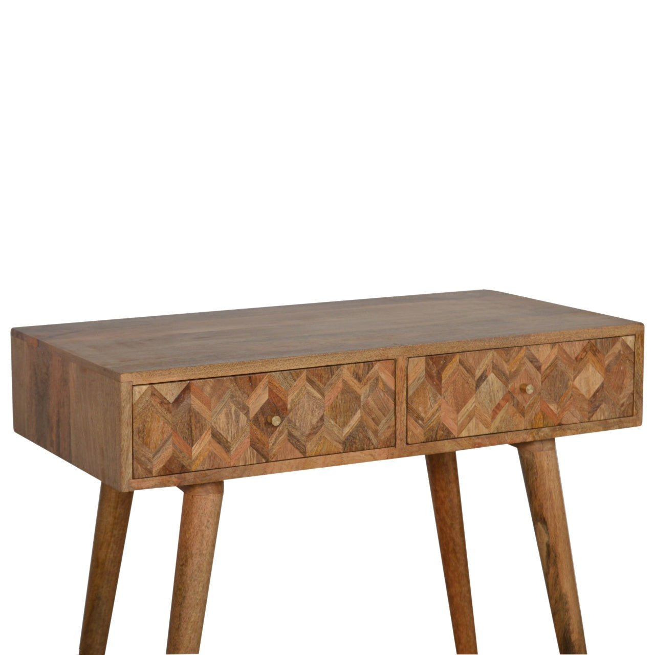 Two Drawer Assorted Oak-ish Console Table