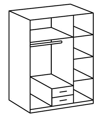 German White Gloss 3 Door Wardrobe