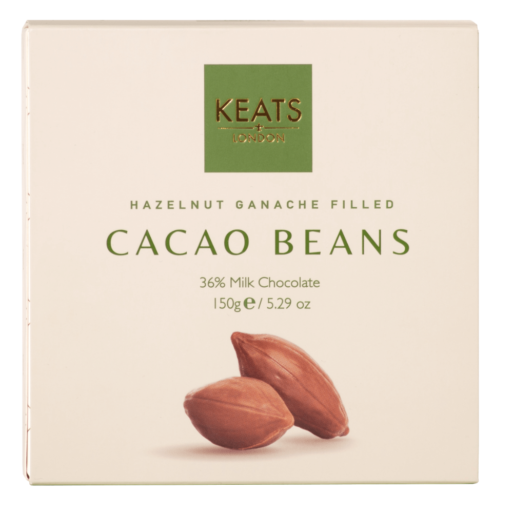 Keats Hazelnut Ganache Filled Cacao Beans (150g)