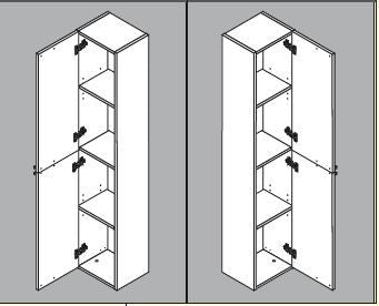 Tall Narrow Mild White Gloss Bathroom Cupboard