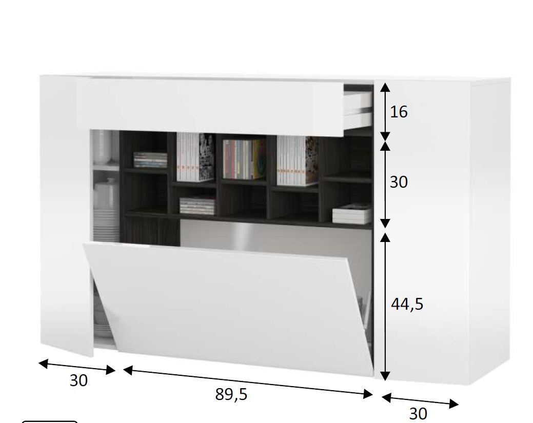 Large Grey and White Stylish  Sideboard