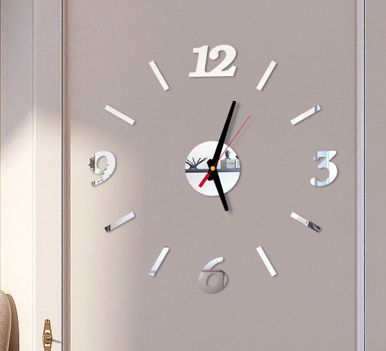 Mini Home Self Adhesive Hanging Wall Clock
