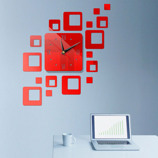 Mini Home Self Adhesive Hanging Wall Clock