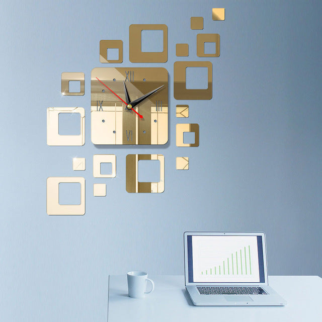 Mini Home Self Adhesive Hanging Wall Clock