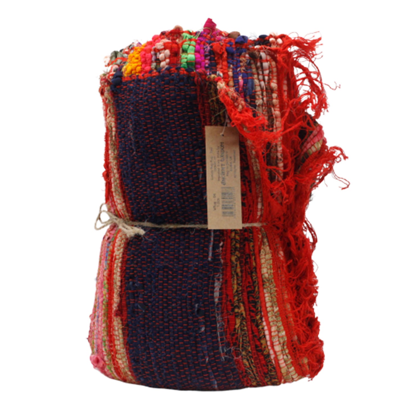 Indian Rag Rug 150 x 90cm Luxury - Red