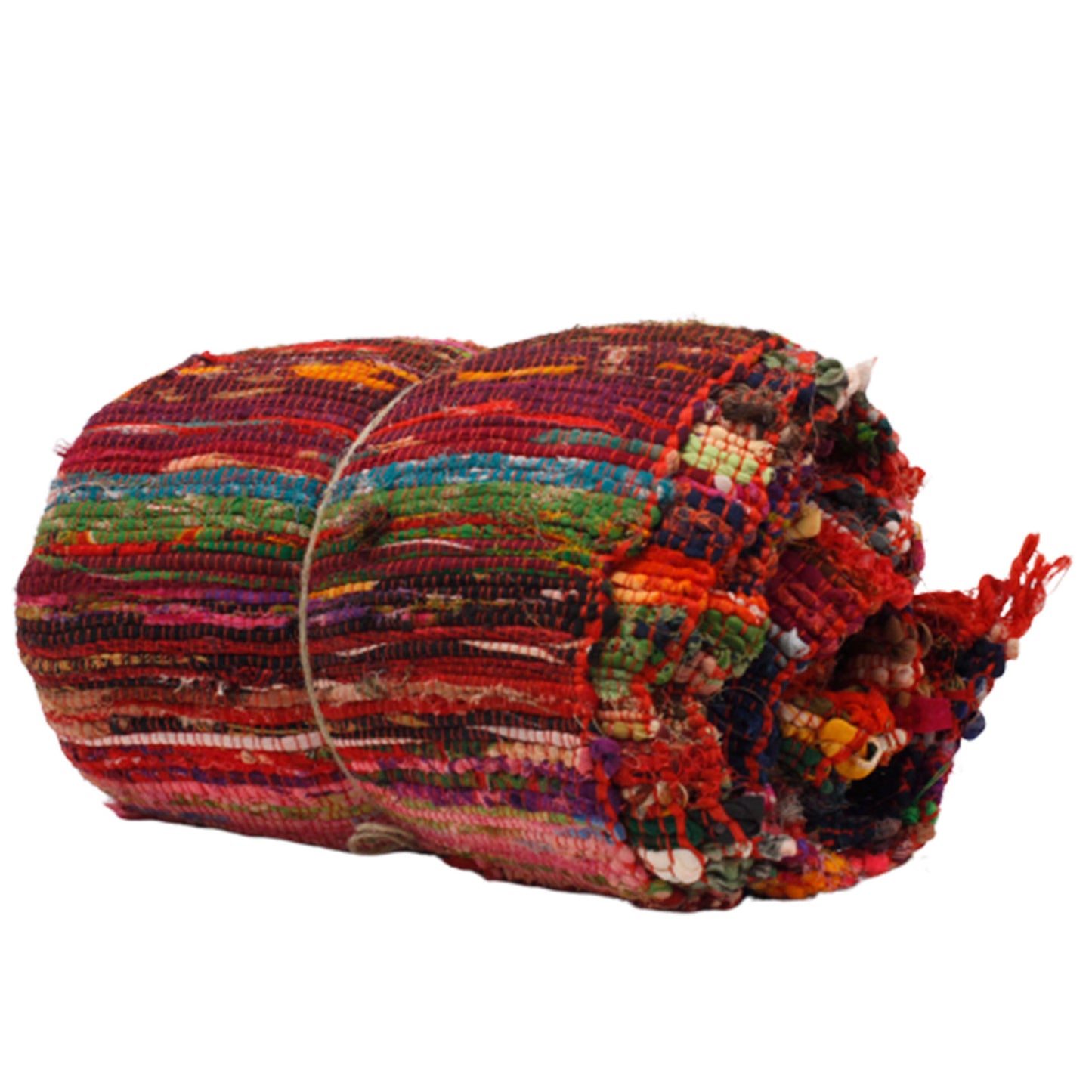 Indian Rag Rug 150 x 90cm Luxury - Red