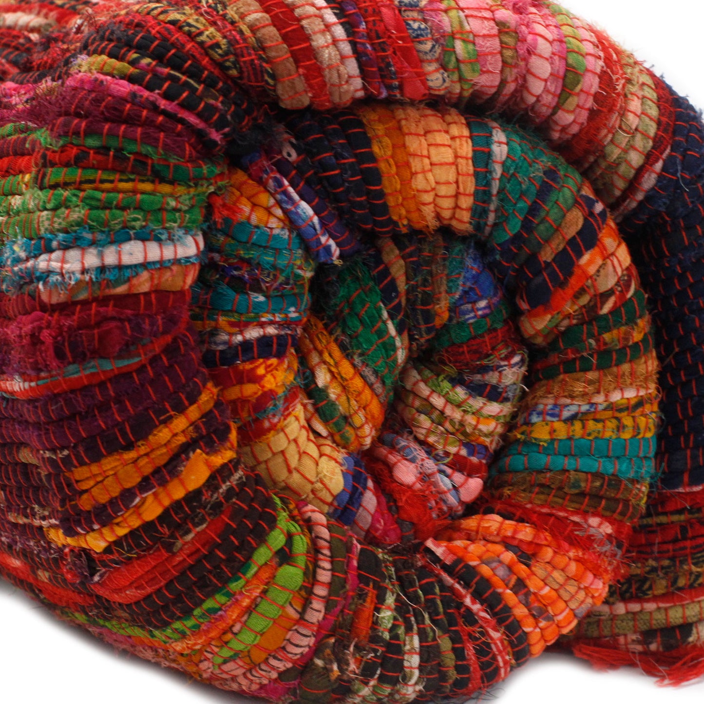 Indian Rag Rug 150 x 90cm Luxury - Red