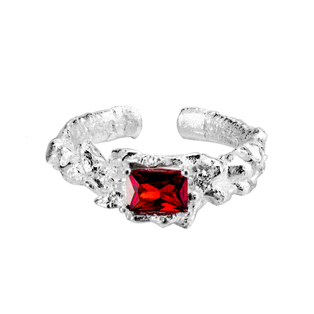 Wrinkle Red Sterling Silver Ring