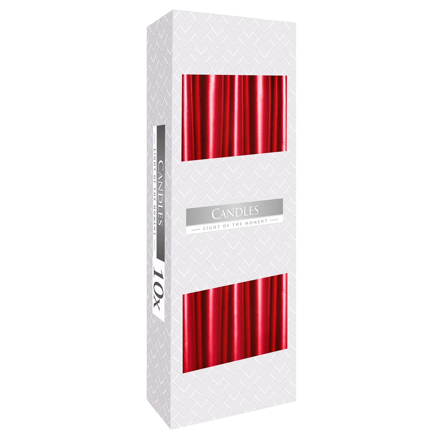 Taper Candles ( Pack of 10 ) - Red Metalic