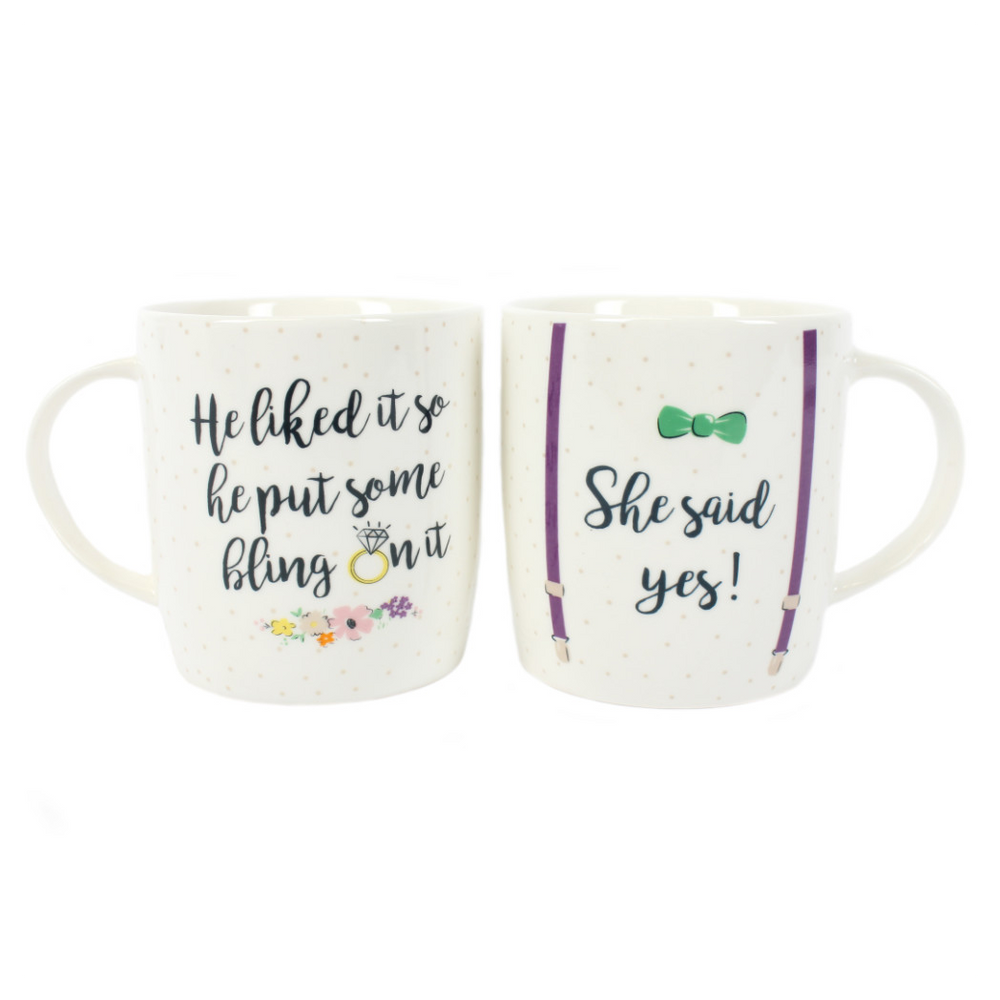 Set of 2 She Said Yes Mugs
