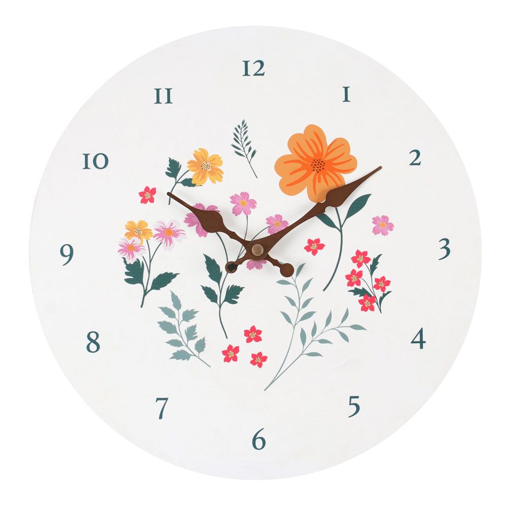 28cm Botanical Floral Wall Clock